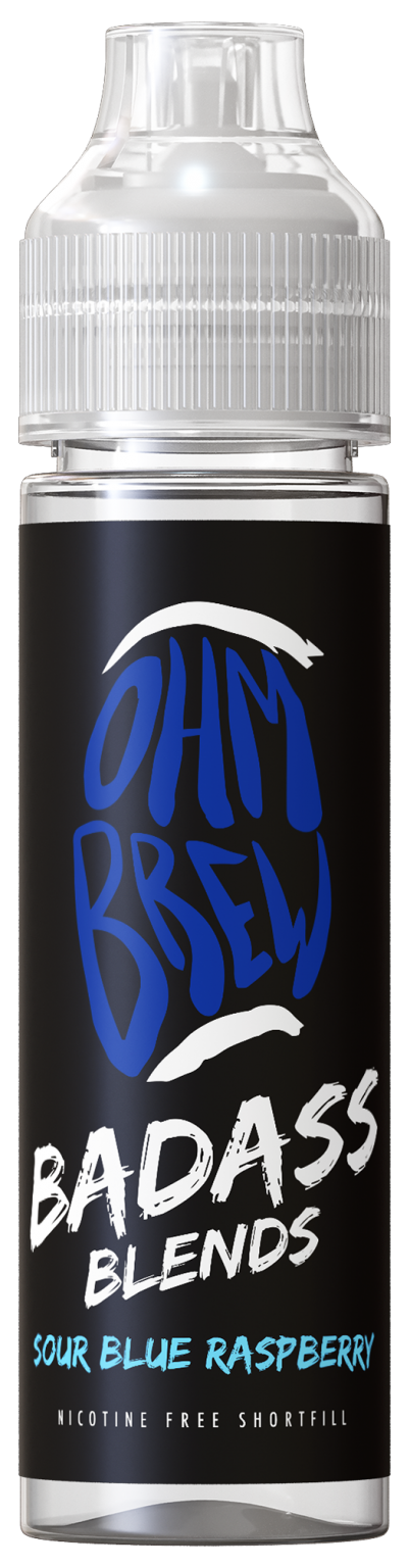 Sour Blue Rapsberry 50ML Shortfill E-Liquid by Ohm Brew Badass Blends