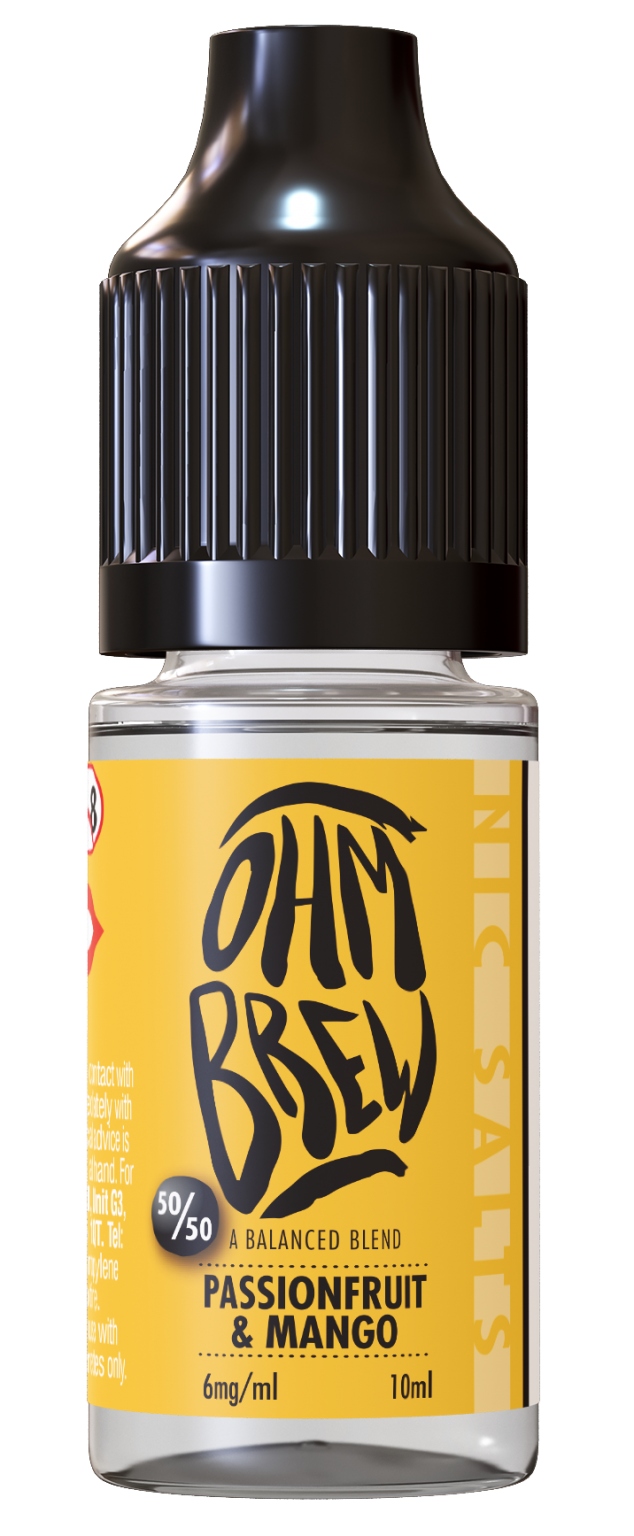 Passionfruit & Mango E-liquid by Ohm Brew 50/50 Nic Salts