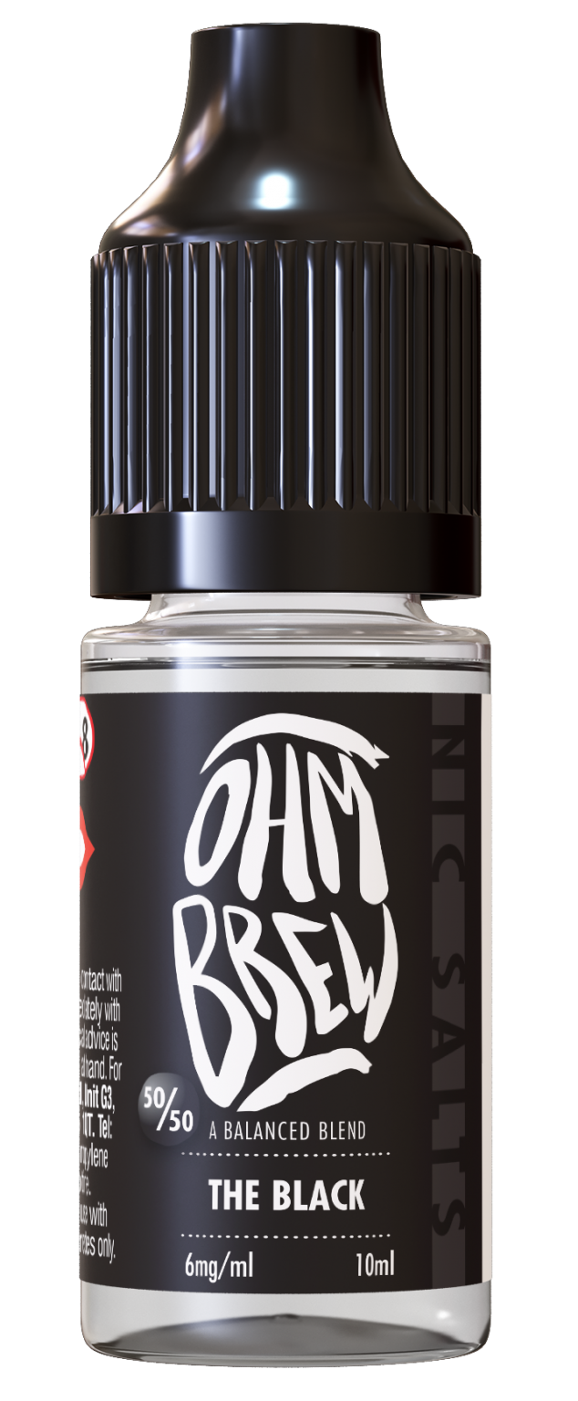 The Black E-liquid by Ohm Brew 50/50 Nic Salts