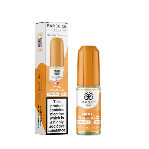 White Peach Razz Nic Salt E-Liquid by Bar Juice 5000