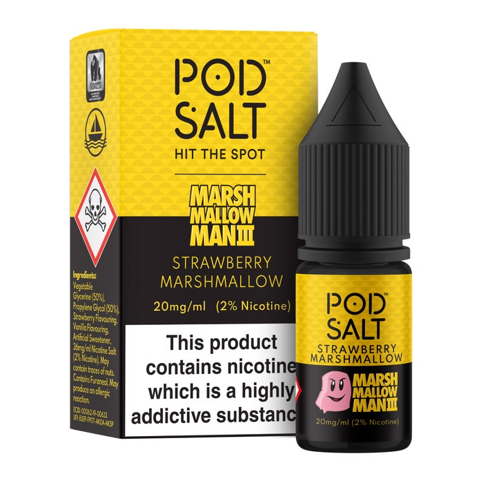 Strawberry Marshmallow Nic Salt E-Liquid by Pod Salt Fusions