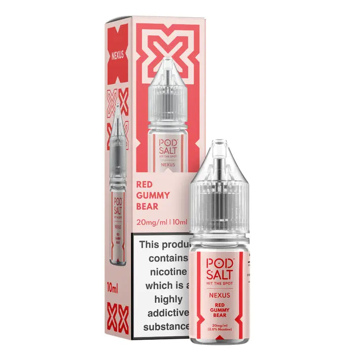 Red Gummy Bear Ice Nic Salt E-Liquid by Pod Salt Nexus