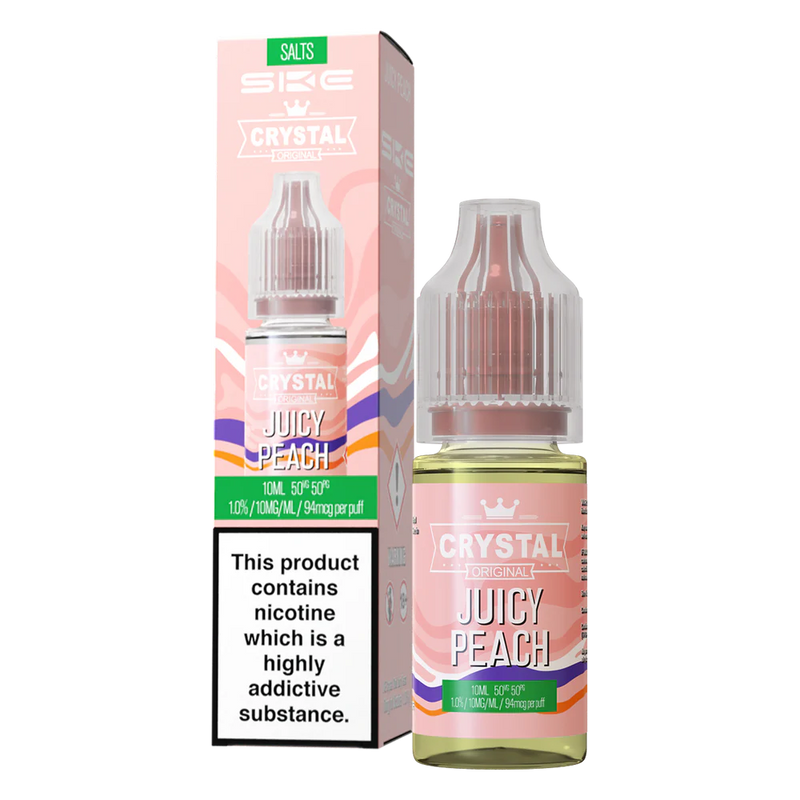 Juicy Peach Nic Salt E-Liquid by SKE Crystal Liquid